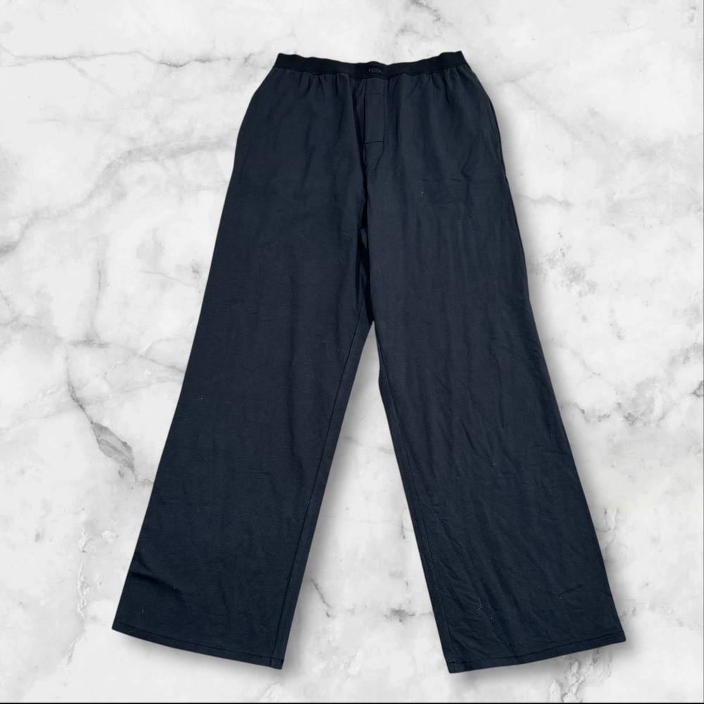Skims Boyfriend Loose Pant Onyx Black Wide Leg Lounge Pants AP-PNT-1371 Size S
